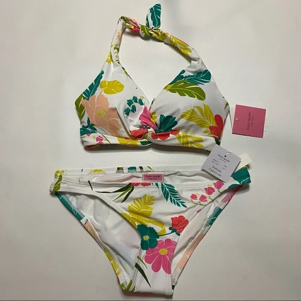 NWT Kate Spade Knotted Halter Bikini Size small‎
